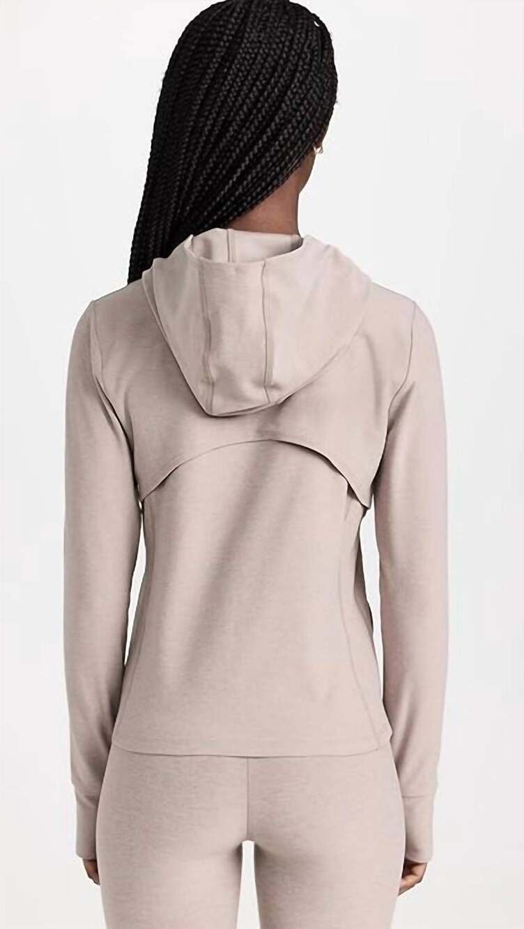 Beyond Yoga Full Zip Hoodie Size S Brown Heathered Athletic Jacket